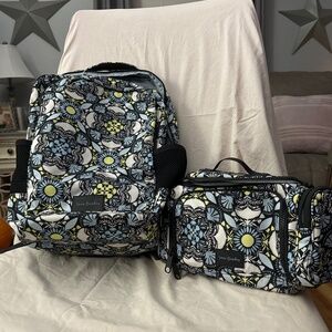 2 piece Vera Bradley Journey Backpack and accessory